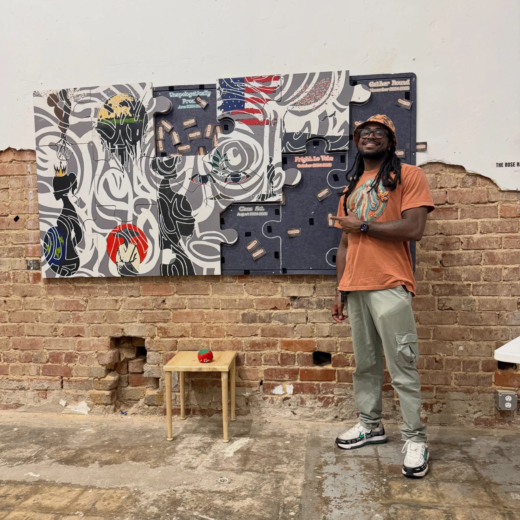 A looping montage of Carey Fountain’s music, facilitation, paintings, Vibes &amp; Virtues, Black Cherry Tree, and Wildcard work.